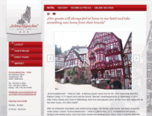 Tablet Screenshot of hotel-schmuckkaestchen.de